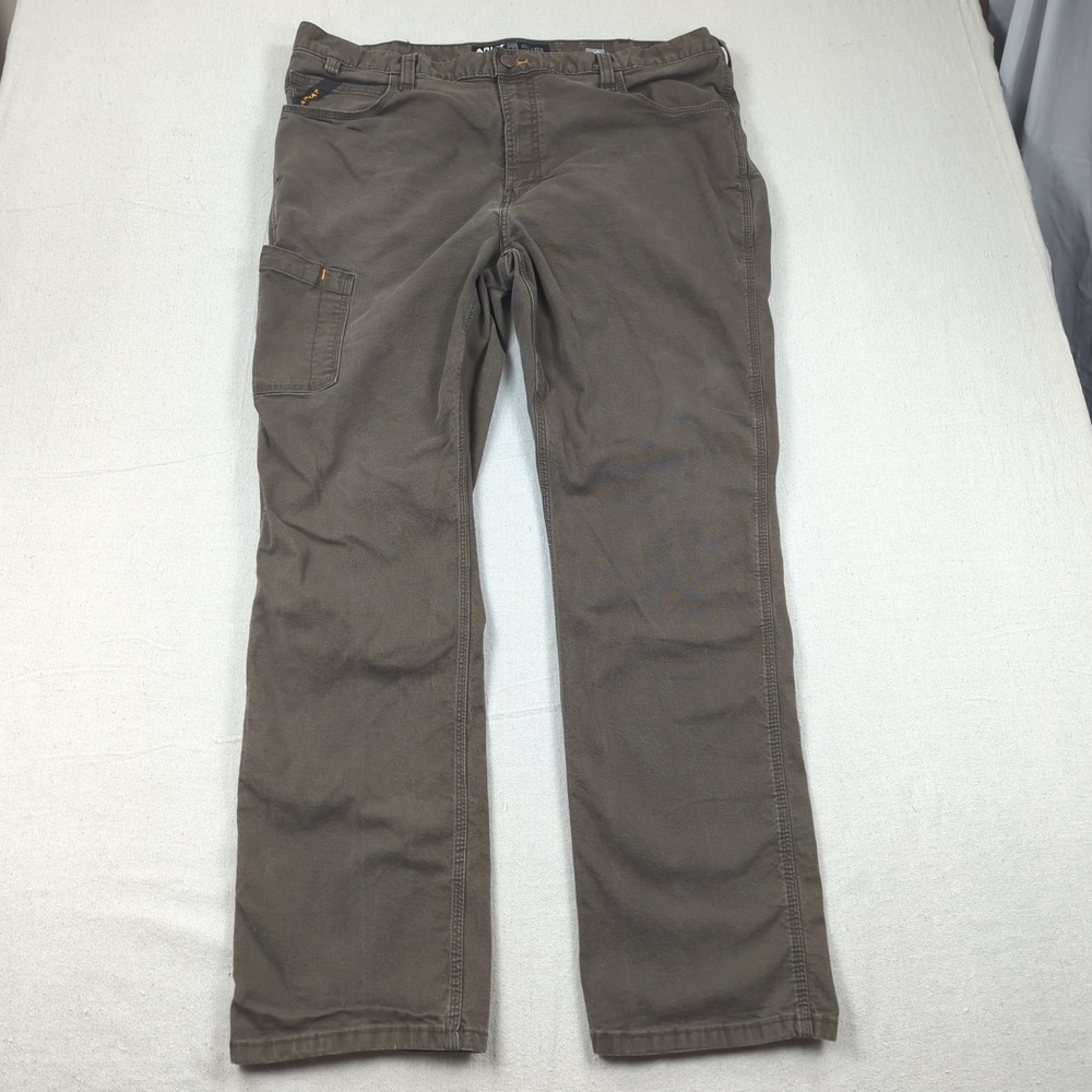 Ariat Pants Mens 42x34 Brown M4 Straight Canvas Workwear Rebar